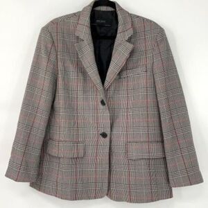 Zara Basic Collection Gray Plaid Single Breasted Blazer Jacket Medium